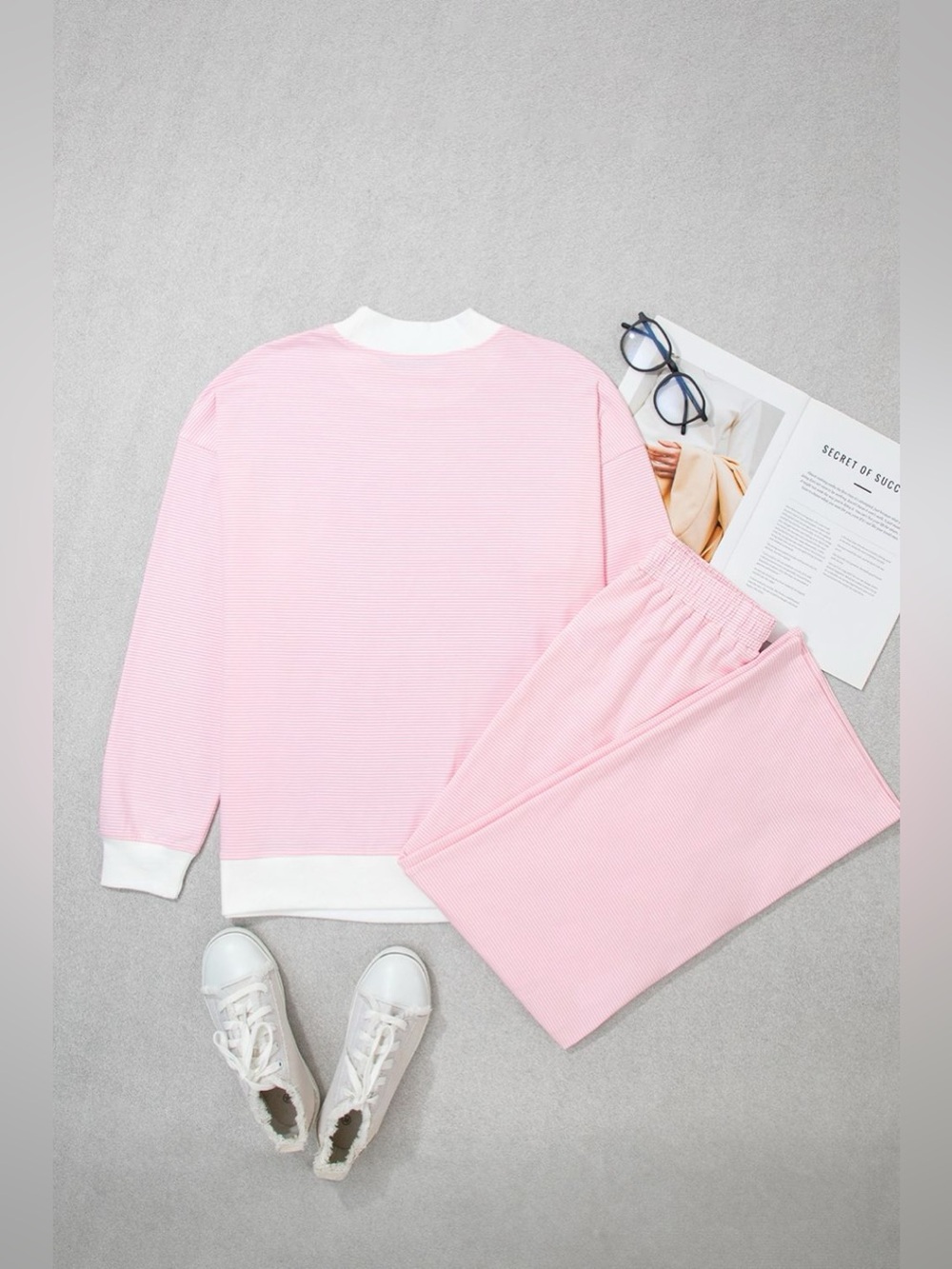 Striped Long Sleeve Top and Pants Set - Picture 6 of 16